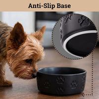 Ceramic Dog Bowl Set of 2 with Anti-Skid Base, 5.5"W x 2"H - Small / Black - image 4