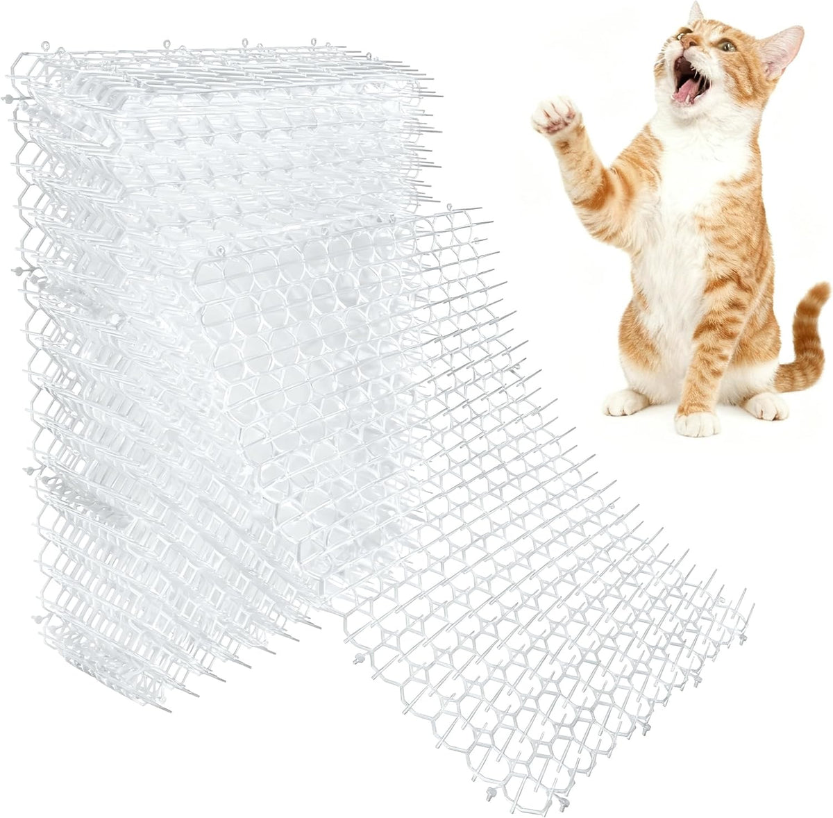 16 X 13 Inch Scat Mat for Cats - 10 Pack / clear