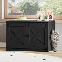 Hzuaneri Cat Litter Box Enclosure - Black / 31.5"L x 21.7"W x 21.3"H