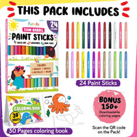 24 Thin Washable Paint Sticks for Kids - 24 Thin - image 2