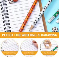 Tinlade 72 Pcs Sports Pencils and Erasers for Boys, Party Favors – Fun for Kids & Family - Sports - image 2