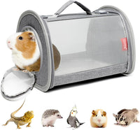 Guinea Pig Carrier Travel Small Animal Carrier Bag Lizard Bird Rabbit - 10.6"L x 7.0"W x 5.9"H / gray