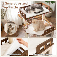 Modern Cat Tree, 76'' Tall Cat Tower, 3 Big Platform GCT103WB - Walnut / 75.98 inches - image 2