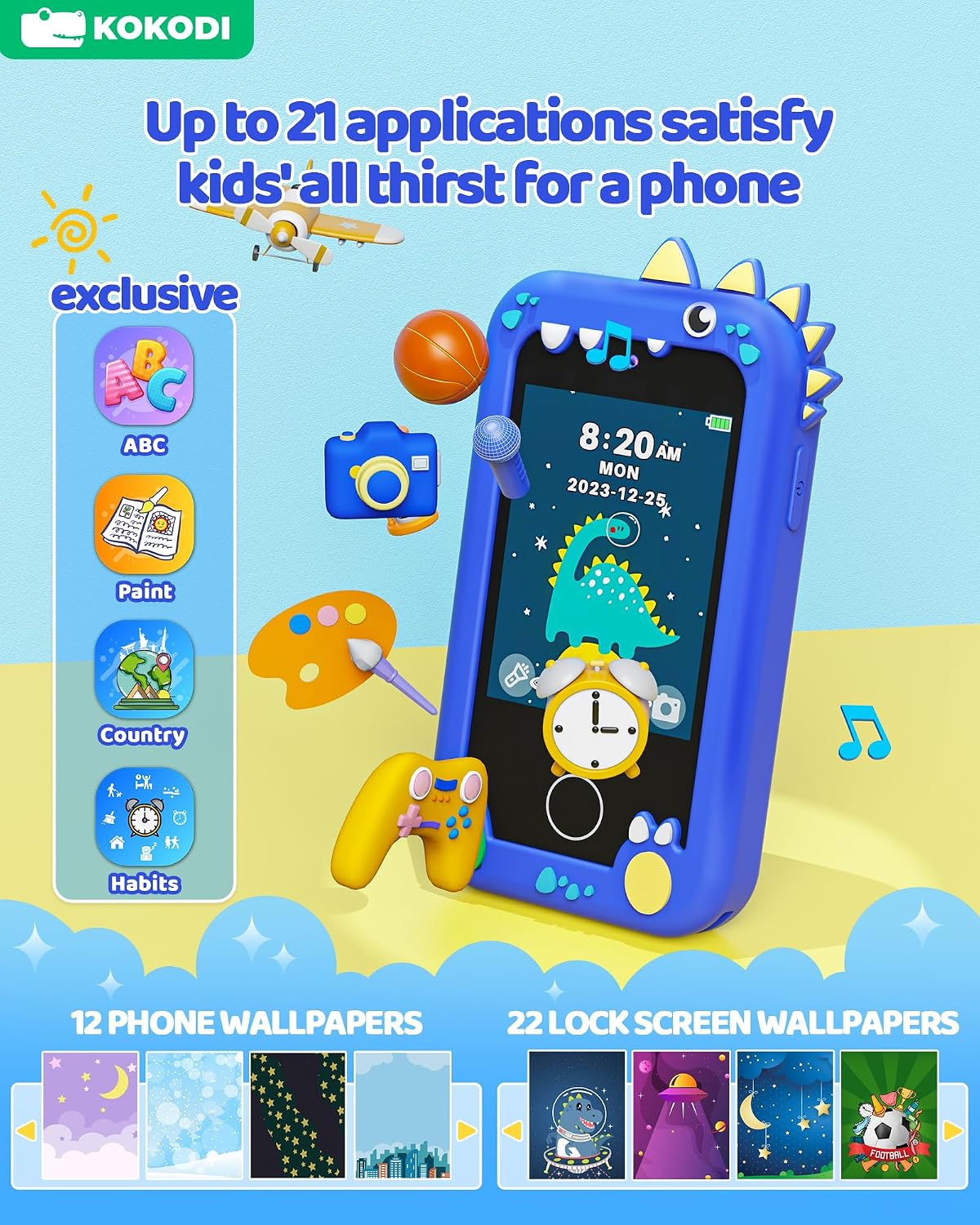 KOKODI Kids Smart Phone Toys - Navy Blue - image 3