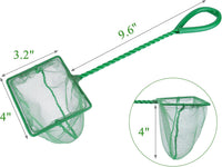 Mogoko 2 Pack Aquarium Net Fish Net Small Net Multi-Size Fine Mesh - 1. Green / 4 Inch - image 2