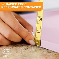 Neater Pet Brands Neater Mat Pet Mats for Food and Water, Cat & Dog Bowl Mat Waterproof Silicone, Feeding Tray, Dog Food Mats for Floors, Placemat w/Raised Edge for Under Bowls, 24" x 16", Light Pink