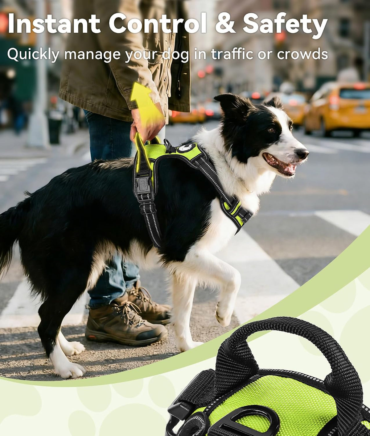 Joytale No Pull Dog Harness Medium Sized Dog, Front Clip - Medium / Green - image 3