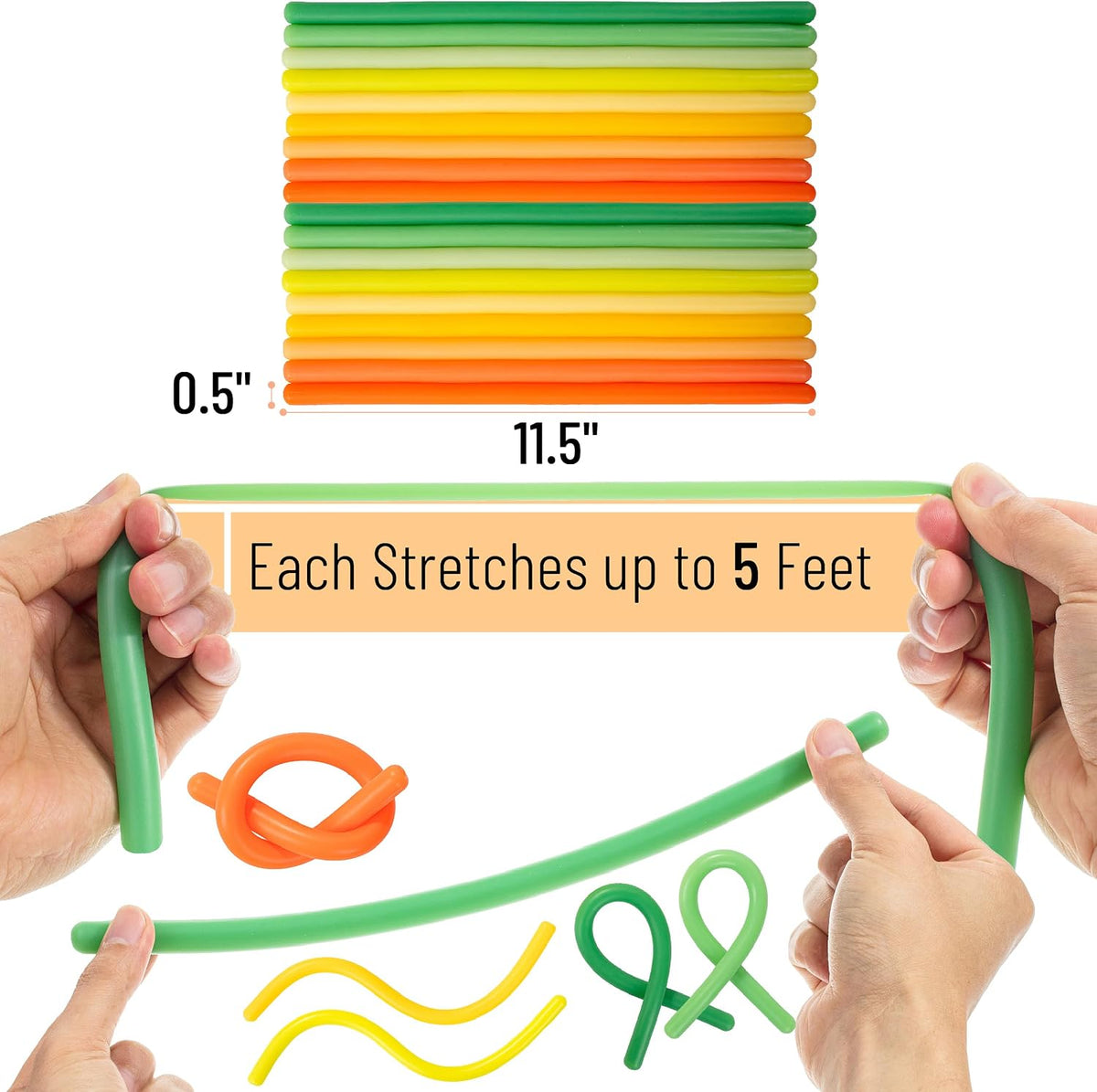 Mr. Pen, Monkey Noodle Fidget Toy, Colorful - Tropical Shades / 18 Pack - image 3