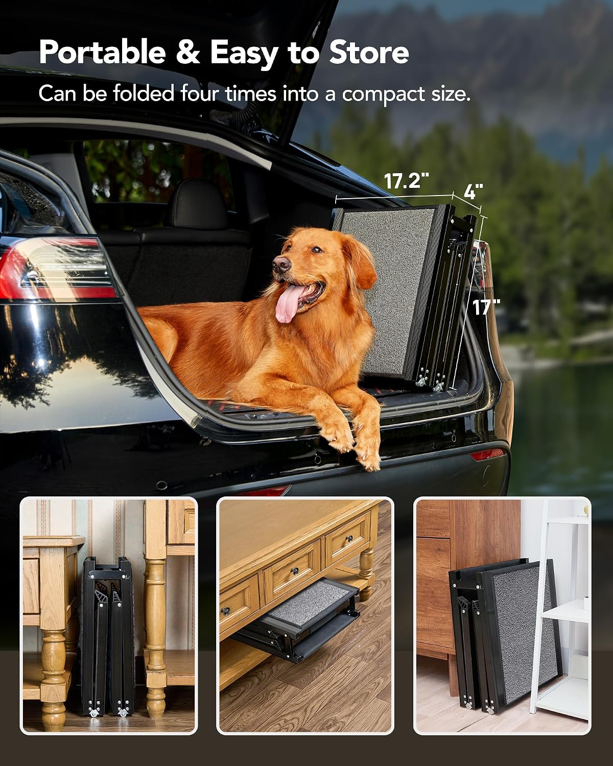 Dog Ramp for Cars, 71" L × 17.2" W, Extra-Long Foldable – Essentials for Dogs - Upgraded 63'' L x 19.7" W - image 2