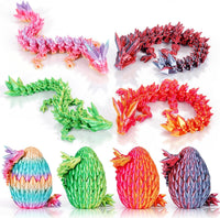 3D Printed Dragon Eggs, Mystery Fidget Egg Set for Kids & Adults - 4pc-e