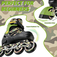 Kuxuan Boys Adjustable Inline Skates with Light up Wheels for Kids - Sand / Large(Kids 3-6 US) - image 3