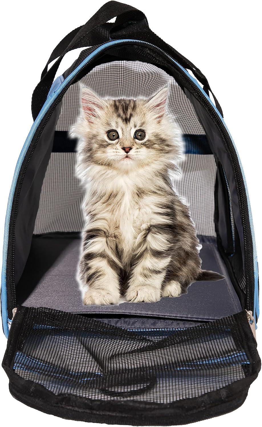 MuchL Cat Carrier for Cats Soft-Sided Travel Pat Carrier for Cat - Medium-Blue - image 2