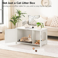 HOOBRO Litter Box Enclosure - White / 31" L x 17.5" W x 19.7" H - image 3