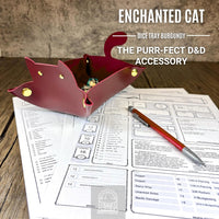 Sage's Portal brown cat-shaped foldable PU leather dice rolling tray - view 28