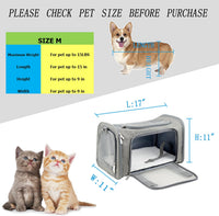 Soft Sided Carrier for Small Medium Cats Dogs - 17.0"L x 11.0"W x 11.0"H / Grey - image 4