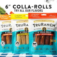 Collagen Rolls - 6" Collagen Rolls for Dogs - Long Lasting Healthy Joint Support Dog Treat - Rawhide Alternative - Skin & Coat Health - Made with Real Beef, 1 Bag, 4 Count