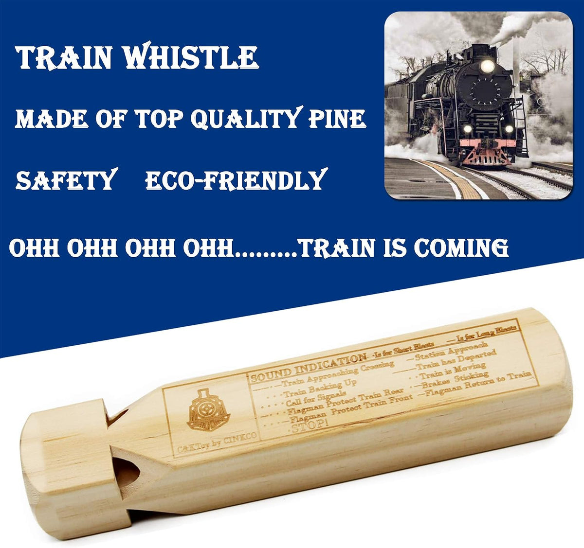CINKCO Wooden Train Whistle Solid Wood 4 Tone Educational Toy for Kids – Fun for Kids & Family - image 3