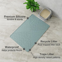 OHMO Large Cat Litter Mat - Light Blue / XXL (37.5x25.2") - image 2