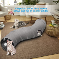 Ownpets Cactus Cat Tunnel 12" with Peek Holes for Indoor Large Cat - S-Shape / 10 Inches in Diameter - image 2