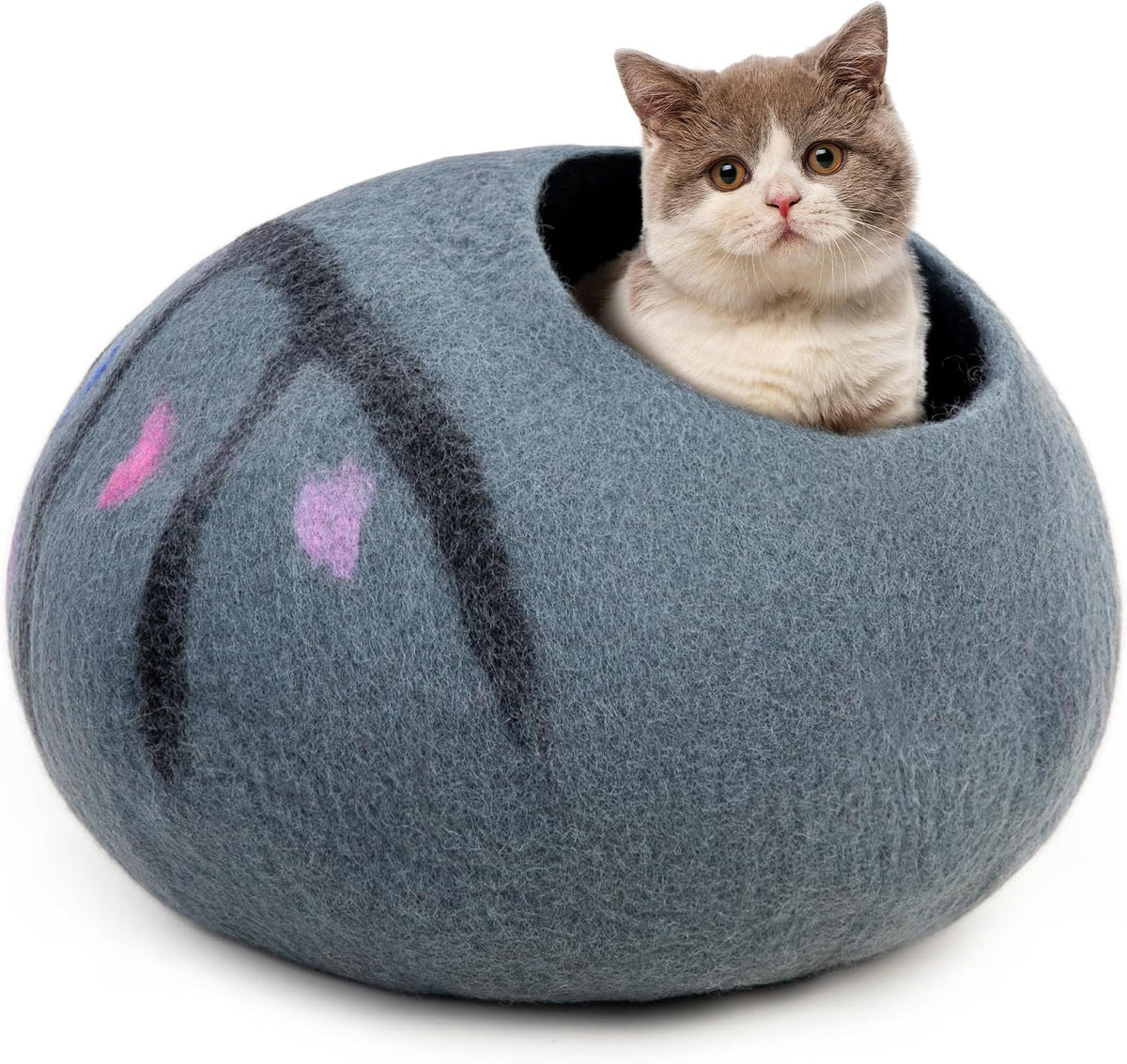 Woolygon Felt Cat Cave Bed, Merino Wool, Handcrafted – Essentials for Cats - Enchanted