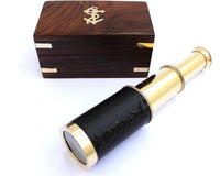 THOR INSTRUMENTS 6" Brass Pirate Telescope with Wooden Box