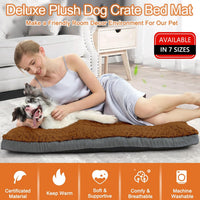POCBLUE Deluxe Washable Dog Bed for Large Dogs Dog Crate Mat 35 Inch - 29.0"l X 19.0"w X 3.5"th / Brown - image 2