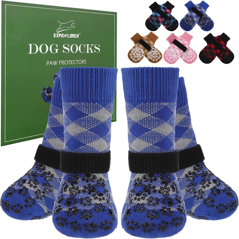 EXPAWLORER Dog Socks for Hot Pavement Summer to Prevent Licking Paws - X-Large / Blue