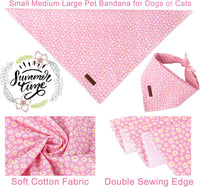 Summer Dog Bandana, UP URARA PUP Strawberry Triangle Bid Scarf for Medium Large Dogs, Cotton - Daisy / S - image 3