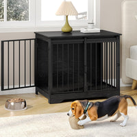 Hzuaneri 77.6 in Double Dog Crate Furniture - Black / 31.9"L x 21.7"W x 26.6"H