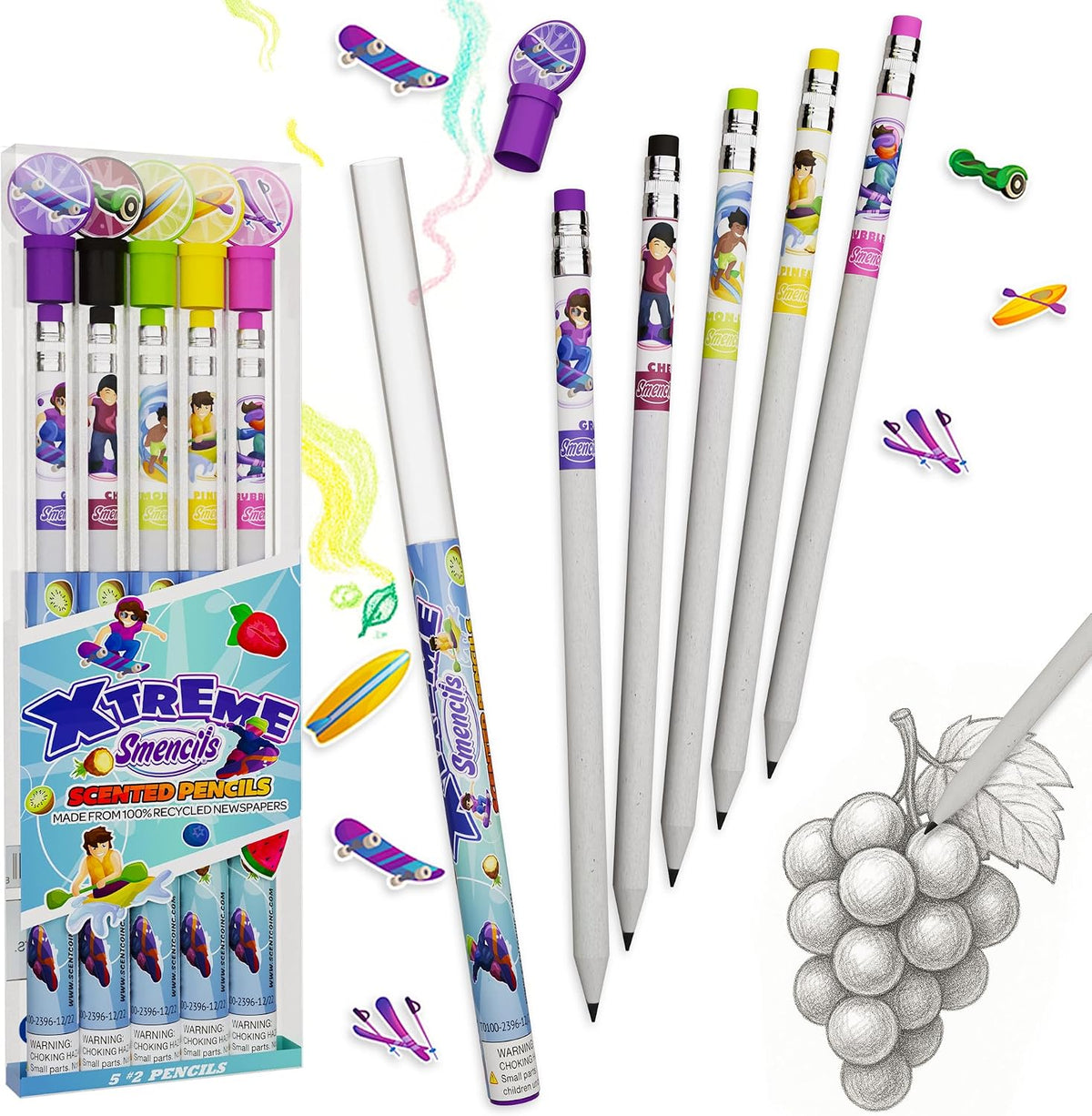 Halloween Smencils, HB #2 Gourmet Scented Pencils - X-Treme