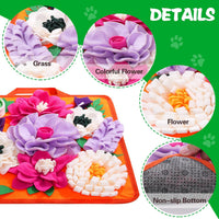 Snuffle Mat for Dogs,Dog Feeding Mat Sniff Mat Interactive Dog Puzzle Mat for Training and Stress - bright orange - image 2