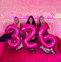 Navy Blue 1 Balloon, Number Balloon 40 Inch - Hot Pink / Number 3 - image 3
