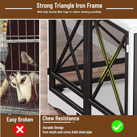 COZPAW Large Dog Crate Furniture - 48 inch Heavy Duty Dog Kennel Indoor for XLarge Breed with Double Doors, Wooden Dog Cage XL Modern Decorative End Table Pet House (White)