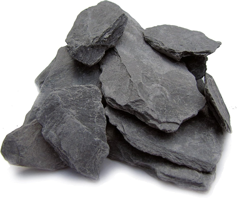 USA Natural Slate 1-3" for Aquariums, Reptiles, Terrariums - 5lbs grey