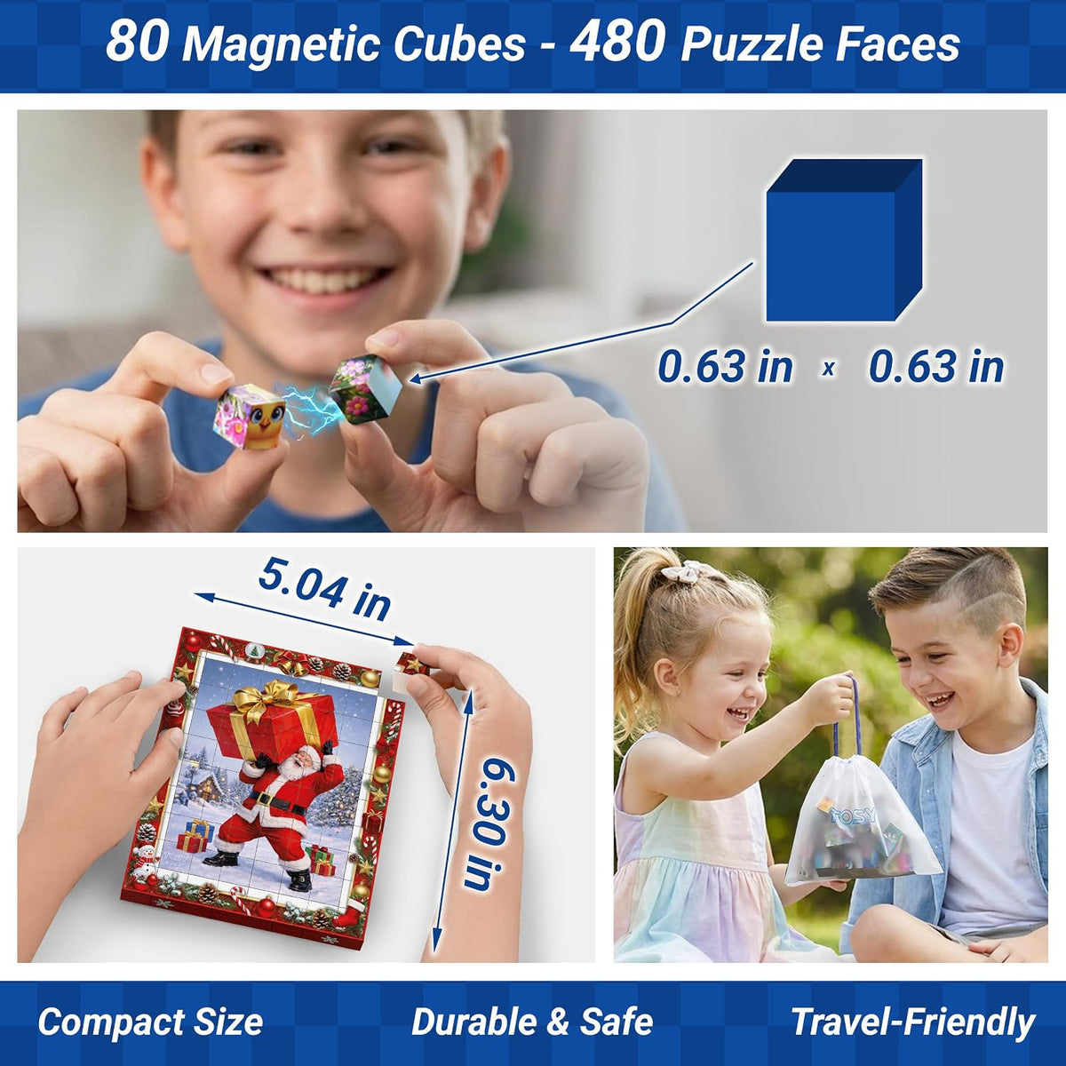TOSY Picture Cube Enchanted Holiday 6-in-1 magnetic picture puzzle in frame - view 12