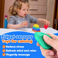 Fidget Toys Sensory Stone for Kids: 6 Pack Textured Soft Worry Stone - 18 Count - image 2