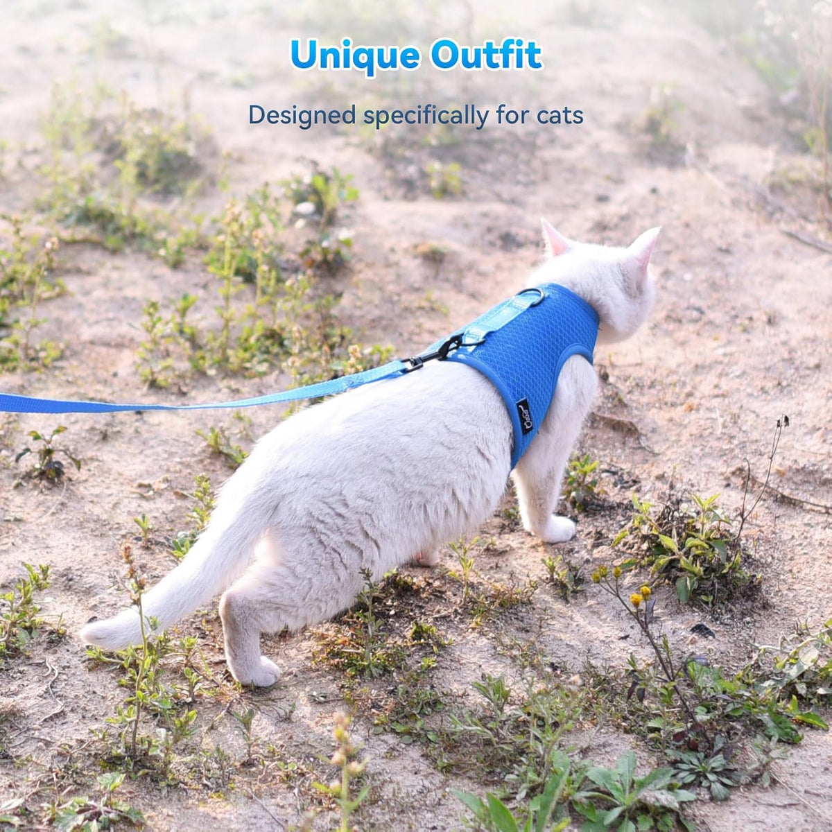 Cat Harness and Leash Set for Walking Escape Proof - Blue / Xxl 19-26 lbs - image 2