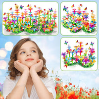 Doloowee 184-piece flower garden building toy set with colorful flowers and storage box - view 5