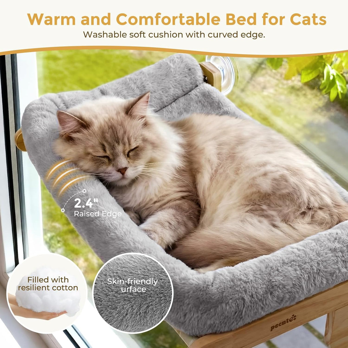 Pecute Foldable Cat Window Perch - Grey / Medium - image 3