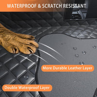 Dog Car Seat Cover Back Seats Protector - For Cars/ Mid-Size SUV/ Small Truck / Black with Hard Bottom - image 3