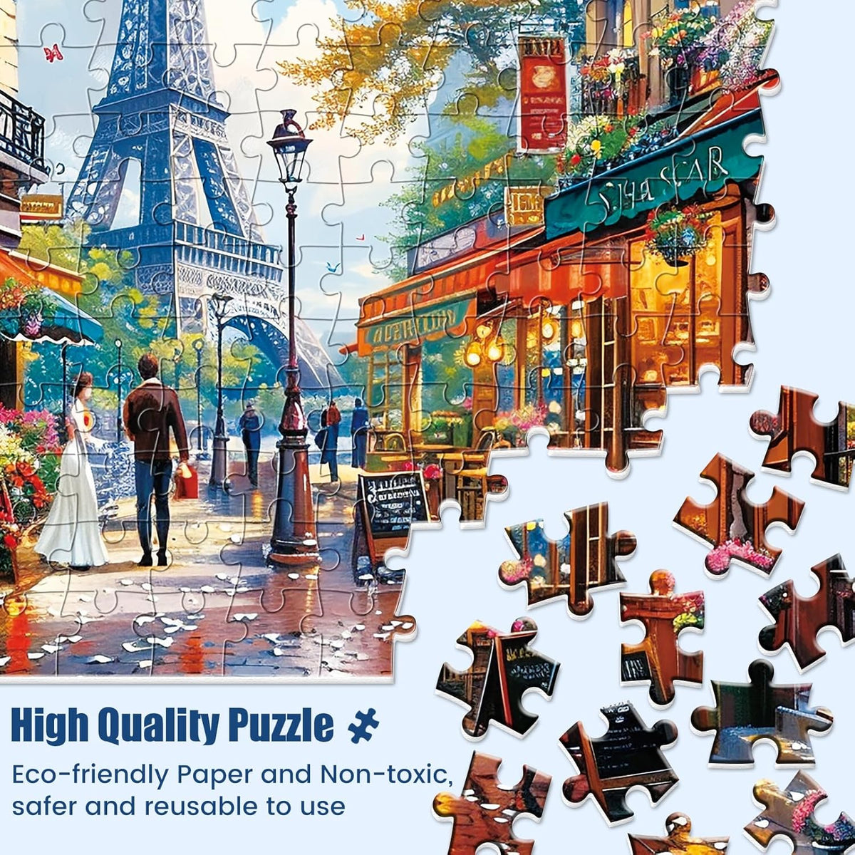 1000 Pieces Puzzle for Adults - Eiffel Tower Couple - image 3
