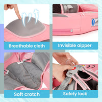 Mambobaby Float with Canopy, UPF 50+ Baby Swim Float – Fun for Kids & Family - Deluxe Pink - image 3