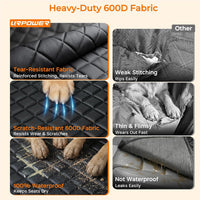 URPOWER Dog Car Seat Cover for Back Seat - Black with Orange / Standard - 54" Length - image 3