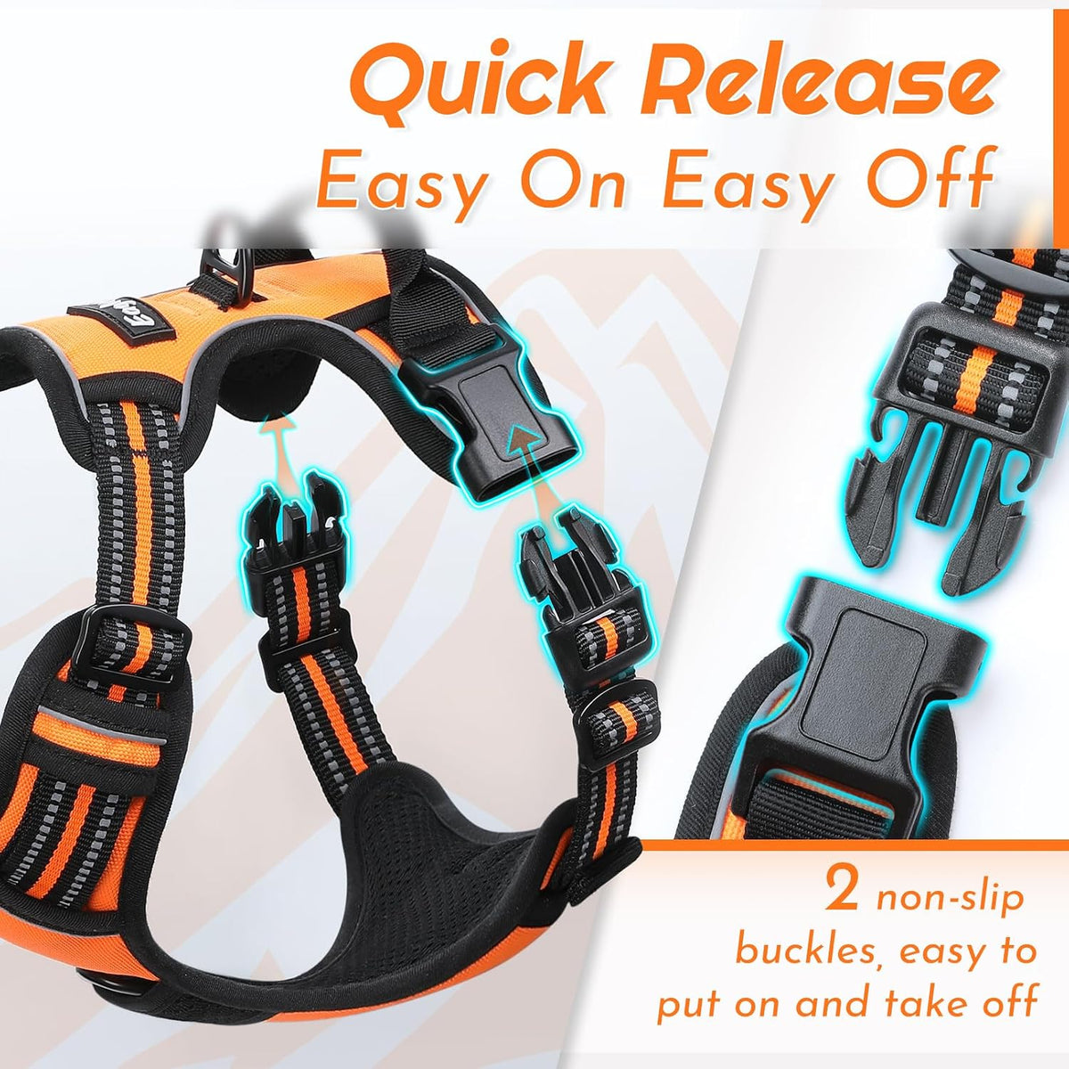 Eagloo Dog Harness for Large Dogs - Large / Orange - image 2