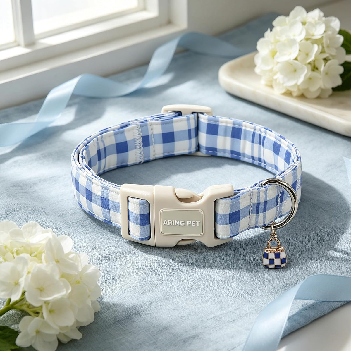 ARING PET Halloween Dog Collar-Cute Fall Dog Collar for Small Dogs - Small / Plaid Blue - image 2