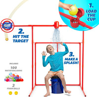 GoSports backyard splash tower dunk tank water game with foam balls and water balloons - view 2