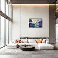 Framed Large Sea Turtle Wall Art for Living Room, Oversized Ocean Turtle Wall Decor Seascape Underwater Marine Life Canvas Painting Home Decoration for Living Room Bedroom Office 36"x24"