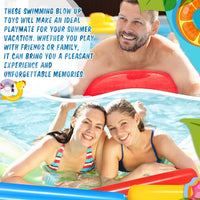 Deekin four inflatable PVC pool noodles in red, yellow, blue and green - view 8