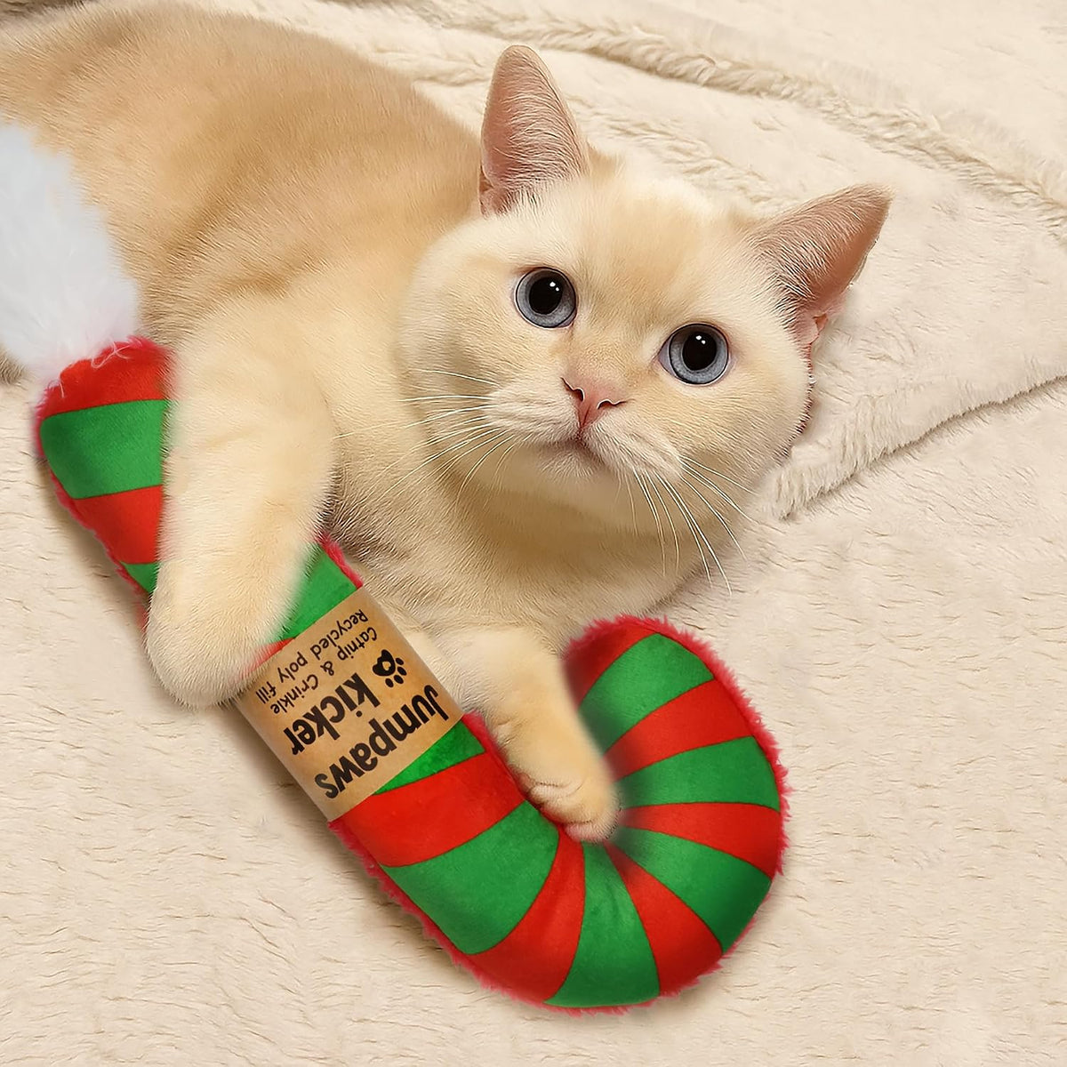 Jumpaws 2 Pack Natural Interactive Catnip & Silvervine Cat Kicker - Christmas - image 4