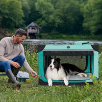 Ownpets Collapsible Dog Crate - Green / L(36"Lx 25"W x 25"H) - image 4